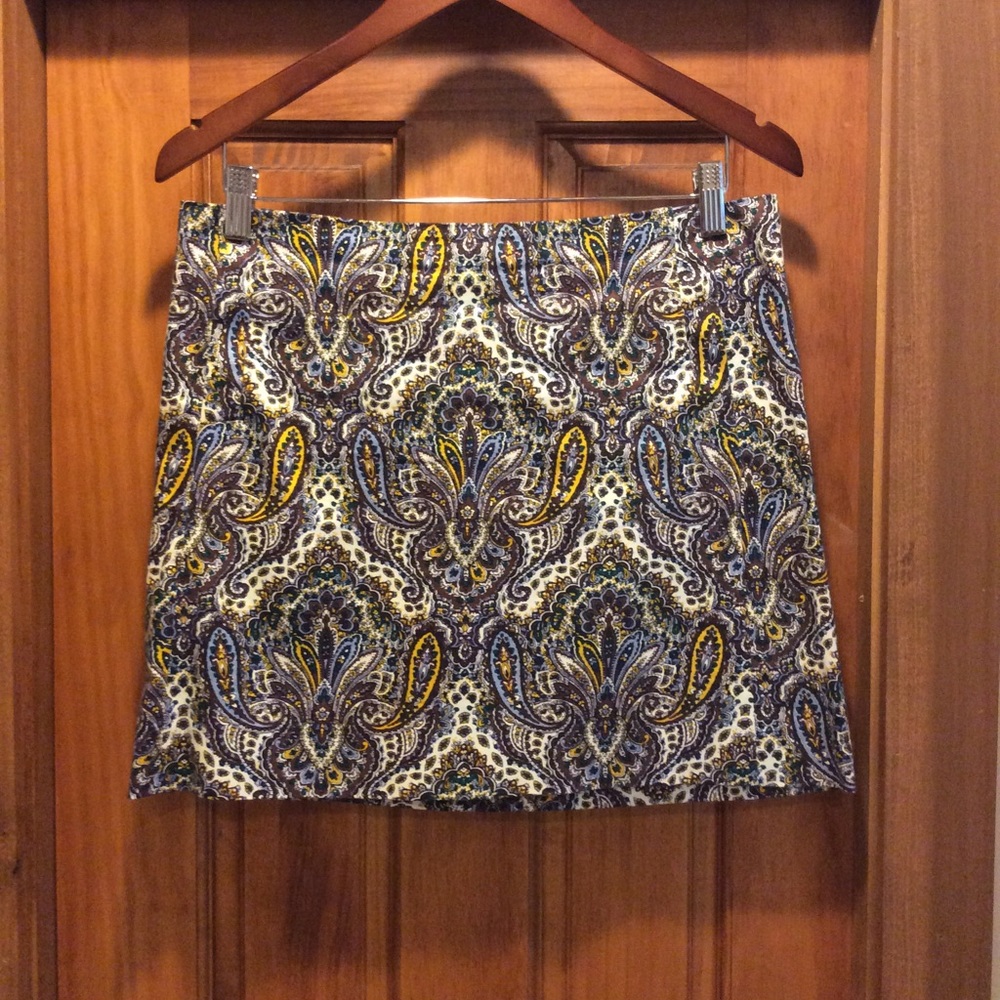 J. Crew Paisley Mini Skirt size 6